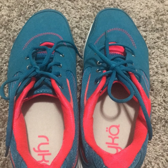 RYKA blue/orange memory form canvas sneakers (worn 1X) Excellent Condition - Picture 3 of 5
